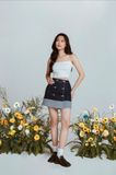 Chân Váy Chữ A Denim Gấp Lai. Denim Wrap Skirt - 122WD1111F1990