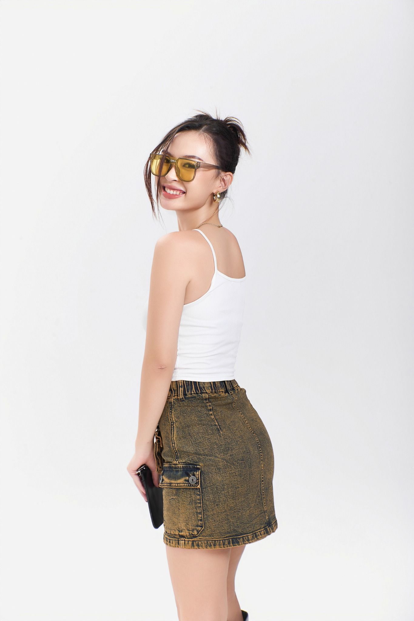 Chân Váy Nữ Màu Cam Đất Phong Cách Y2K. Y2K Style Earth Orange Women's Skirt - 124WD1111F5250