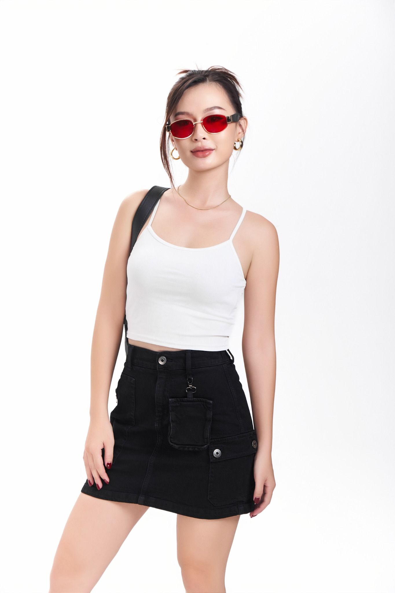 Chân Váy Nữ Màu Đen Phong Cách Y2K . Y2K Black Women's Skirt - 124WD1111F5
