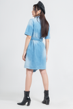 Đầm Denim Nữ Dáng Rộng, Lệch Lai. Belted Denim Dress - 121WD1125A1930