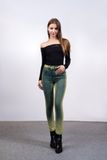 Quần Jeans Nữ Dáng Slimfit Nhuộm Phun Green. Green Spray-Dye Slimfit Women's Jeans - 123WD2082F2370