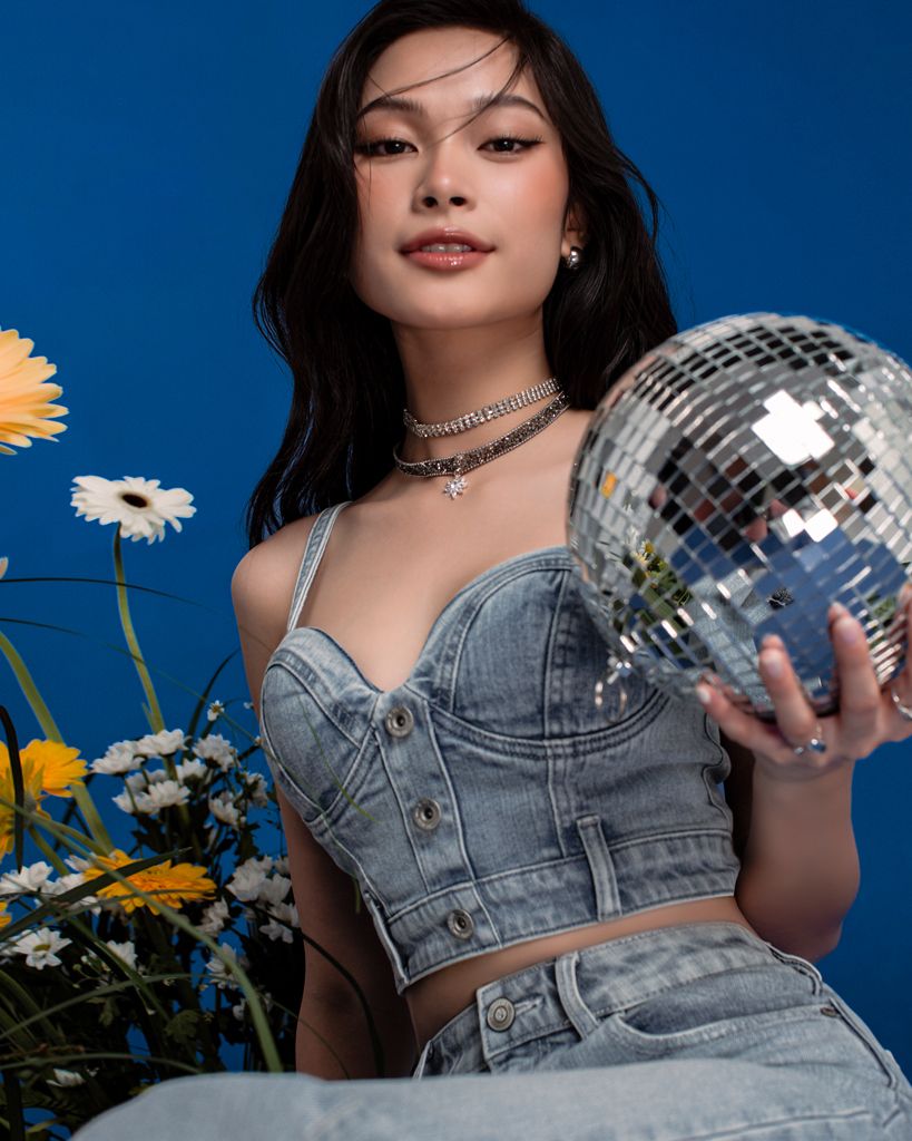 Áo Hai Dây Denim Màu Ice Blue - Ice Blue Denim Bra - 122WD1017F2