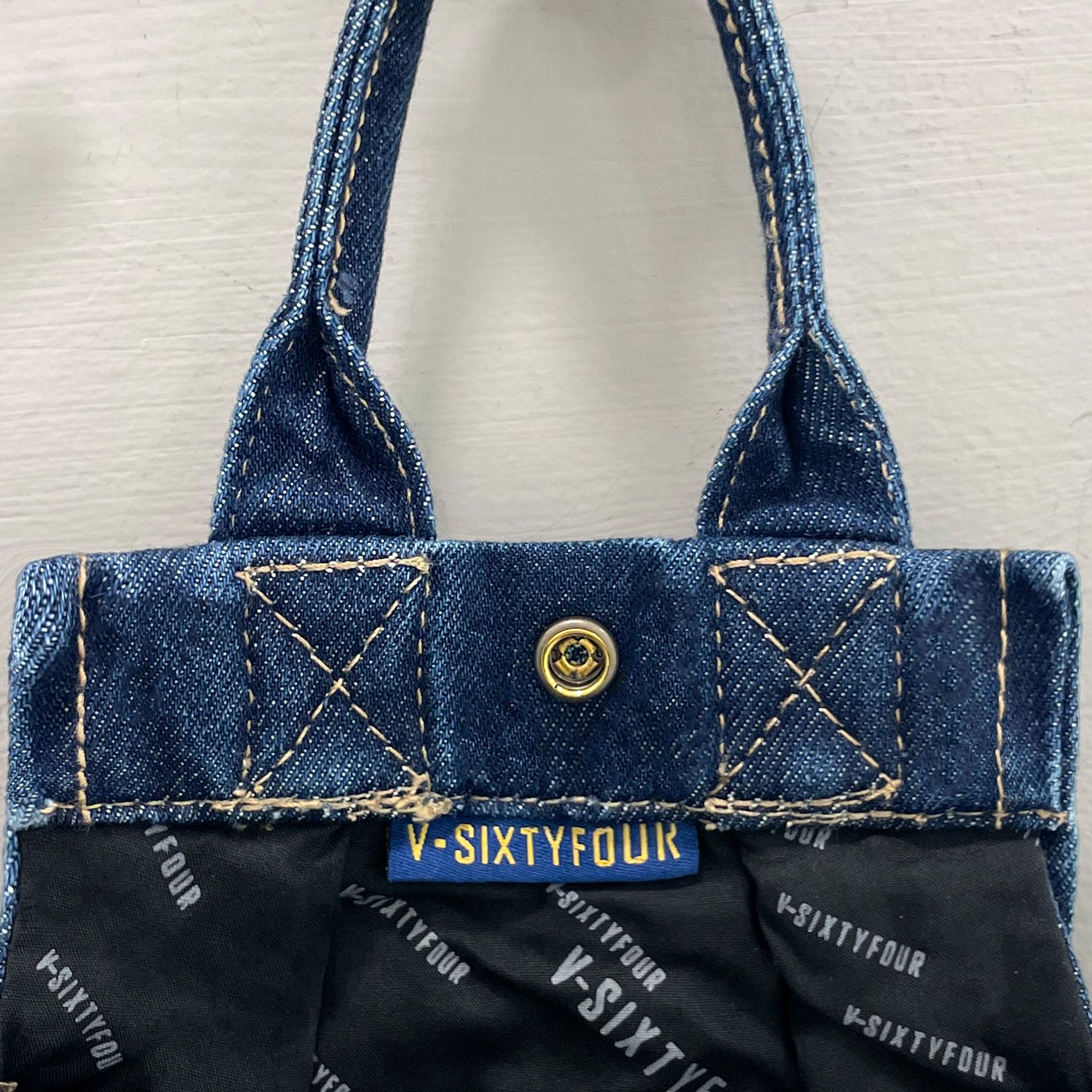 Túi Denim Mini Quai Đeo Chéo Màu Xanh Đậm Wash Hoạ Tiết Hoa Hồng - 124WD2143F2970