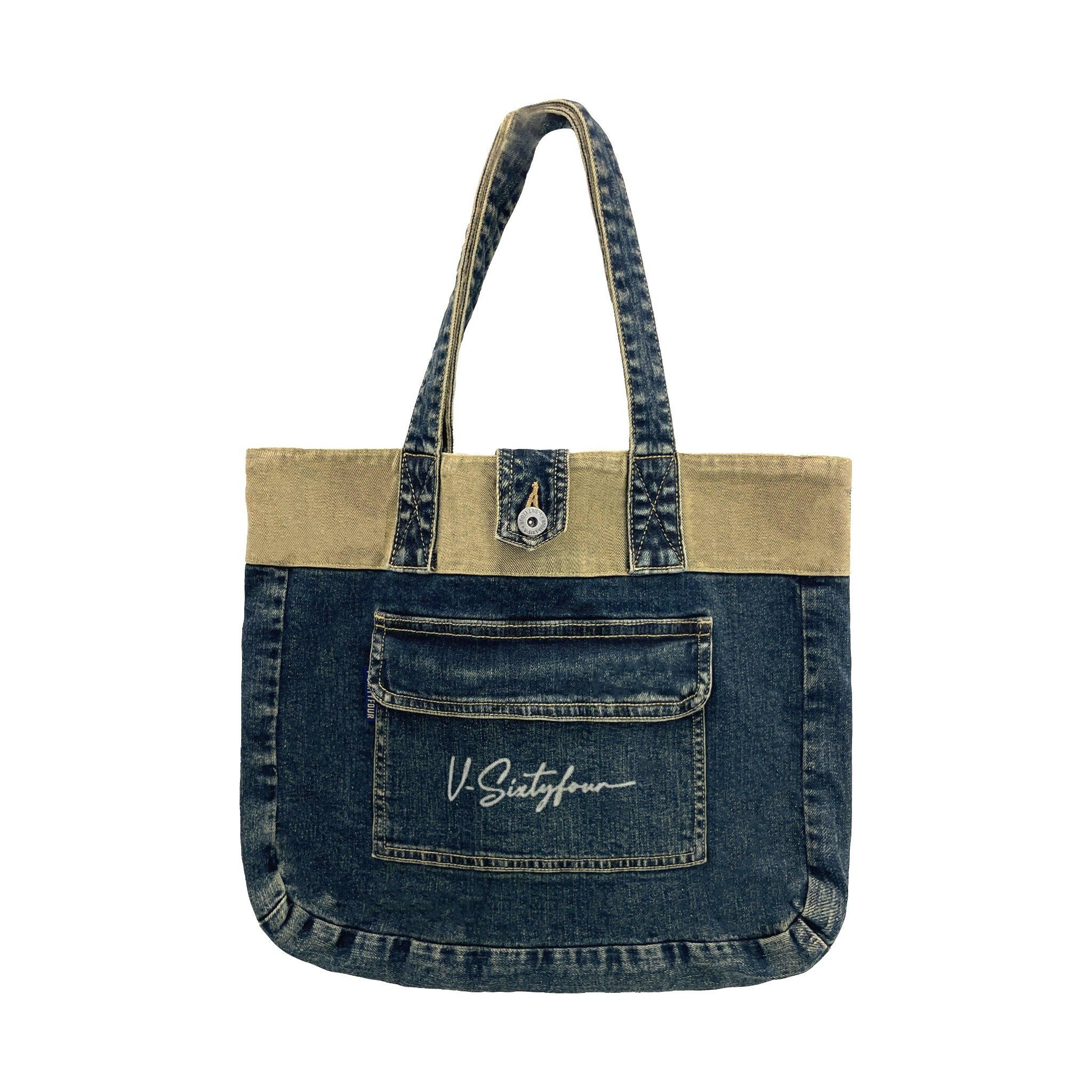 TÚI TOTE DENIM WASH MÀU VINTAGE