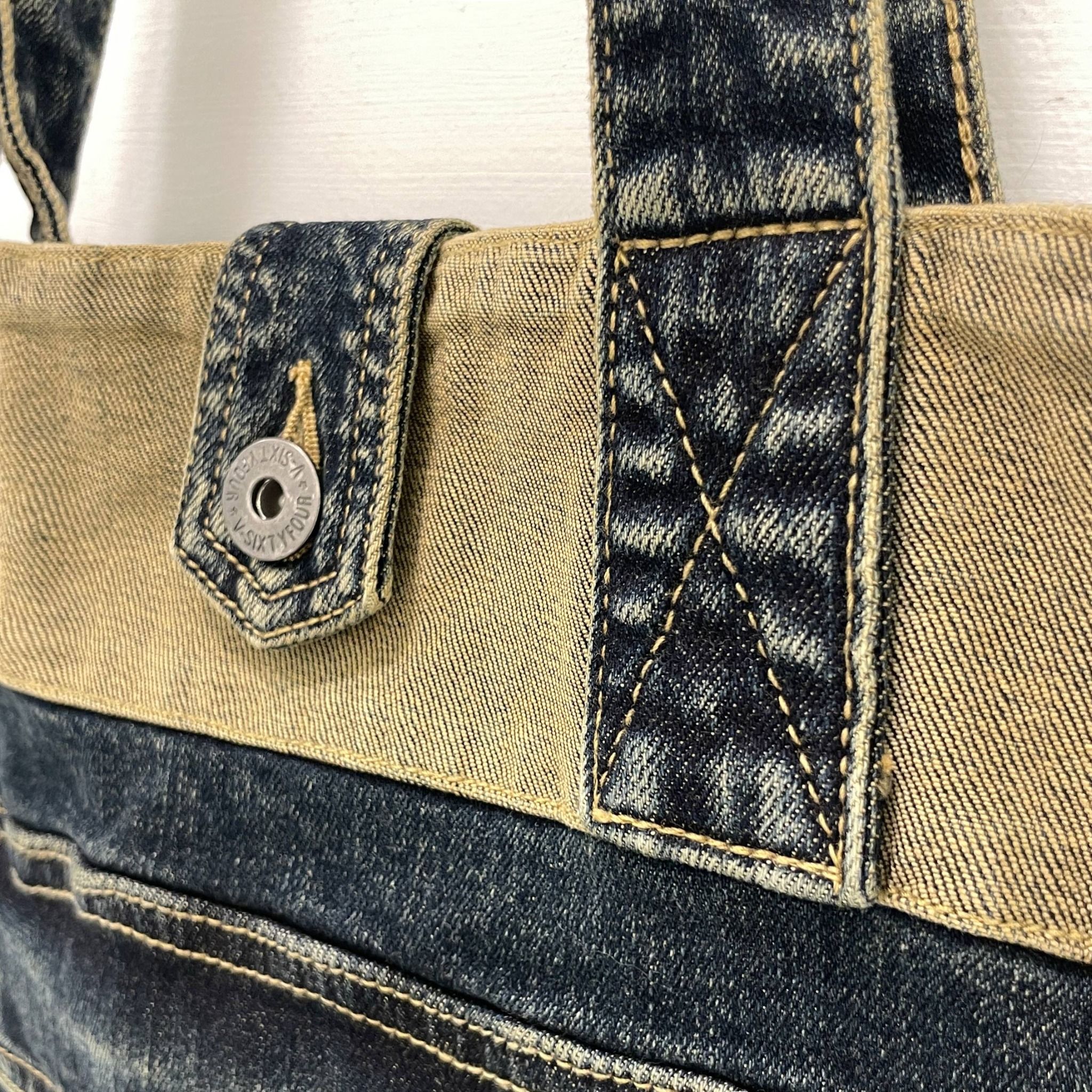 TÚI TOTE DENIM WASH MÀU VINTAGE