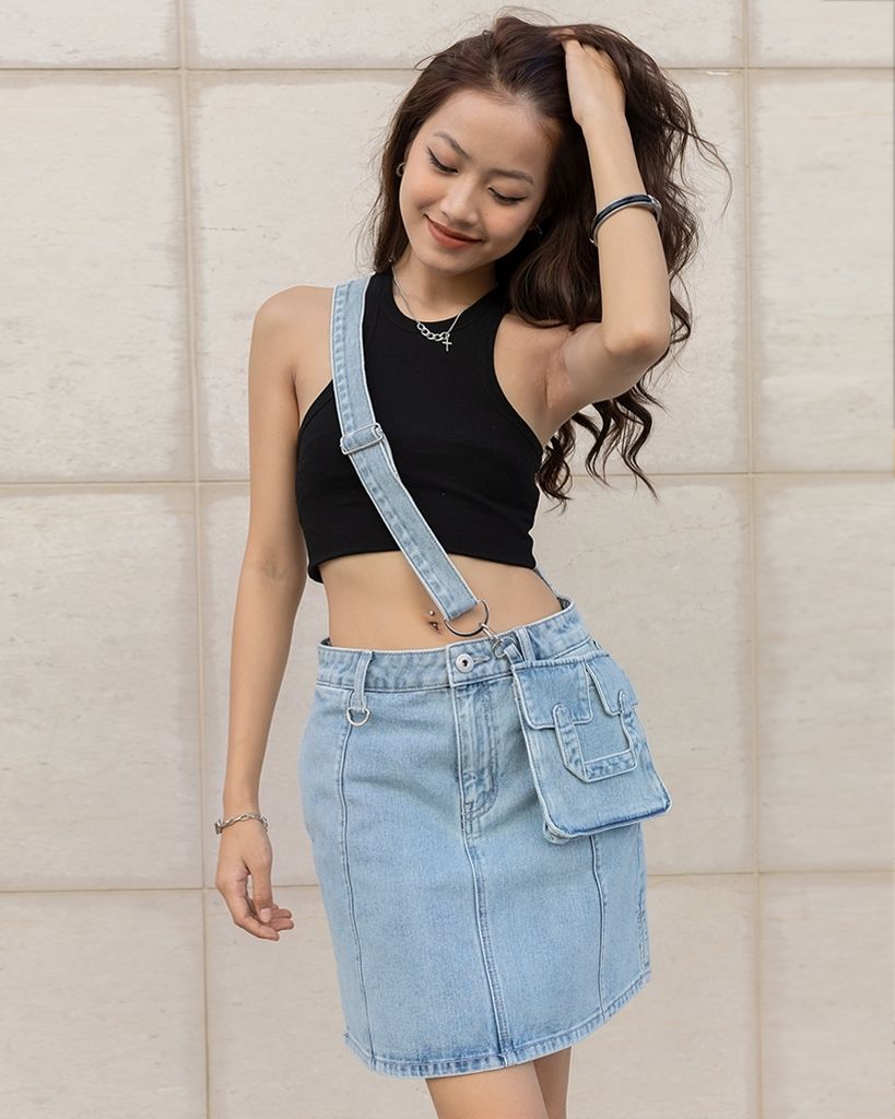Mua Online Set bộ Áo Croptop Tay Xòe Kết Hợp Với Chân Váy chữ A lạ mắt  quyến rũ SET ÁO TAY LOE  giá sỉ chỉ 79000 đ