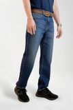 Quần Jeans Nam Màu Xanh Đậm Dáng Straight. Straight Dark Blue Men's Jeans - 123MD4083B1970