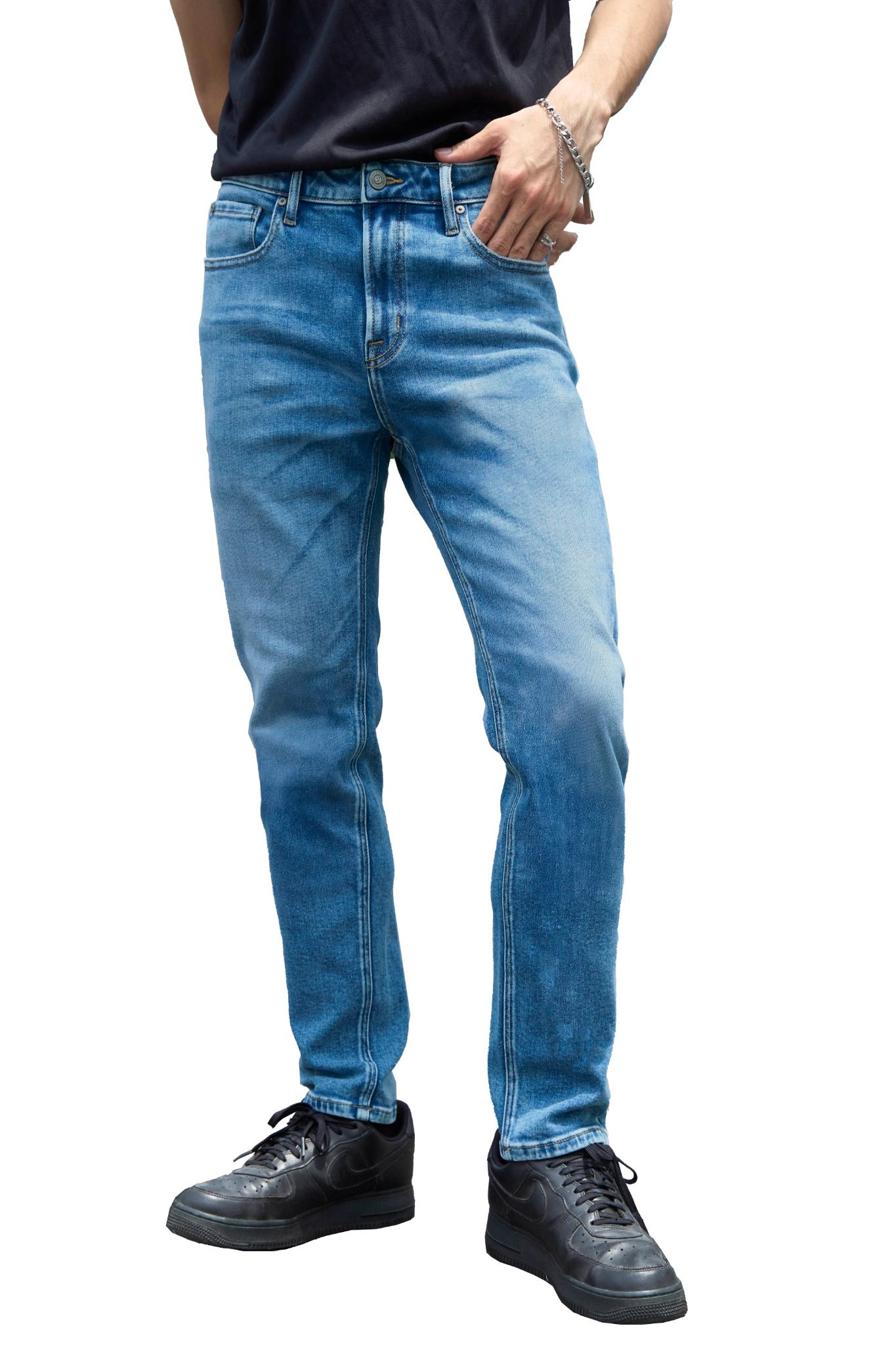 Quần Jeans Nam Dáng Slim Tint Vintage Màu Light Blue - Men's SlimFit Jeans Tint Vintage In Light Blue - 224MD3082B2