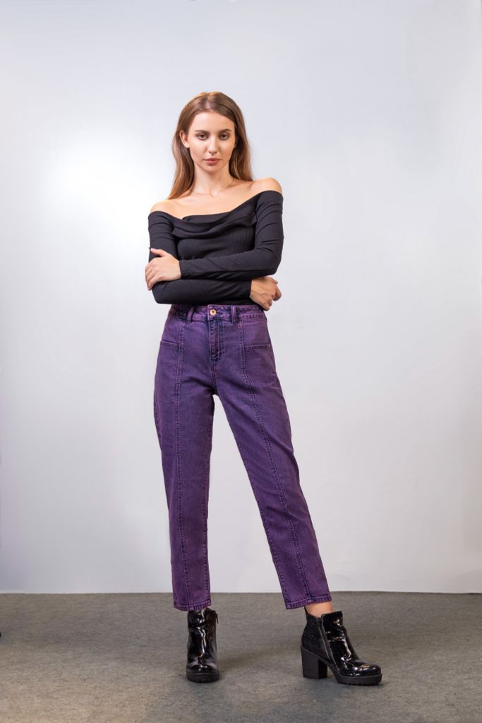 Quần Dài Dáng Baggy Rã Thân Trước. Baggy Pants with Front Ribbe - 222WD1089F1