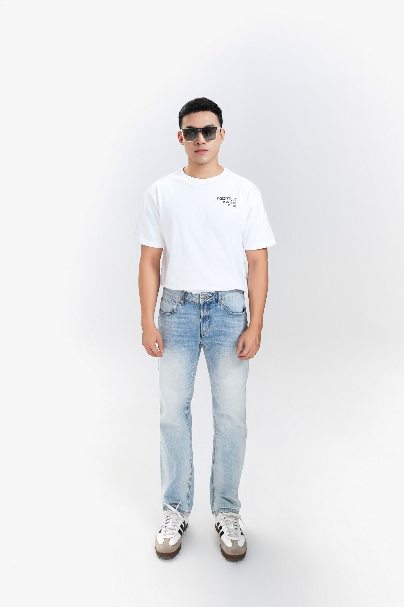 Quần Jeans Nam Dáng Đứng Màu Med Blue. Men's Straight Jeans in Med Blue - 124MD3083F1950