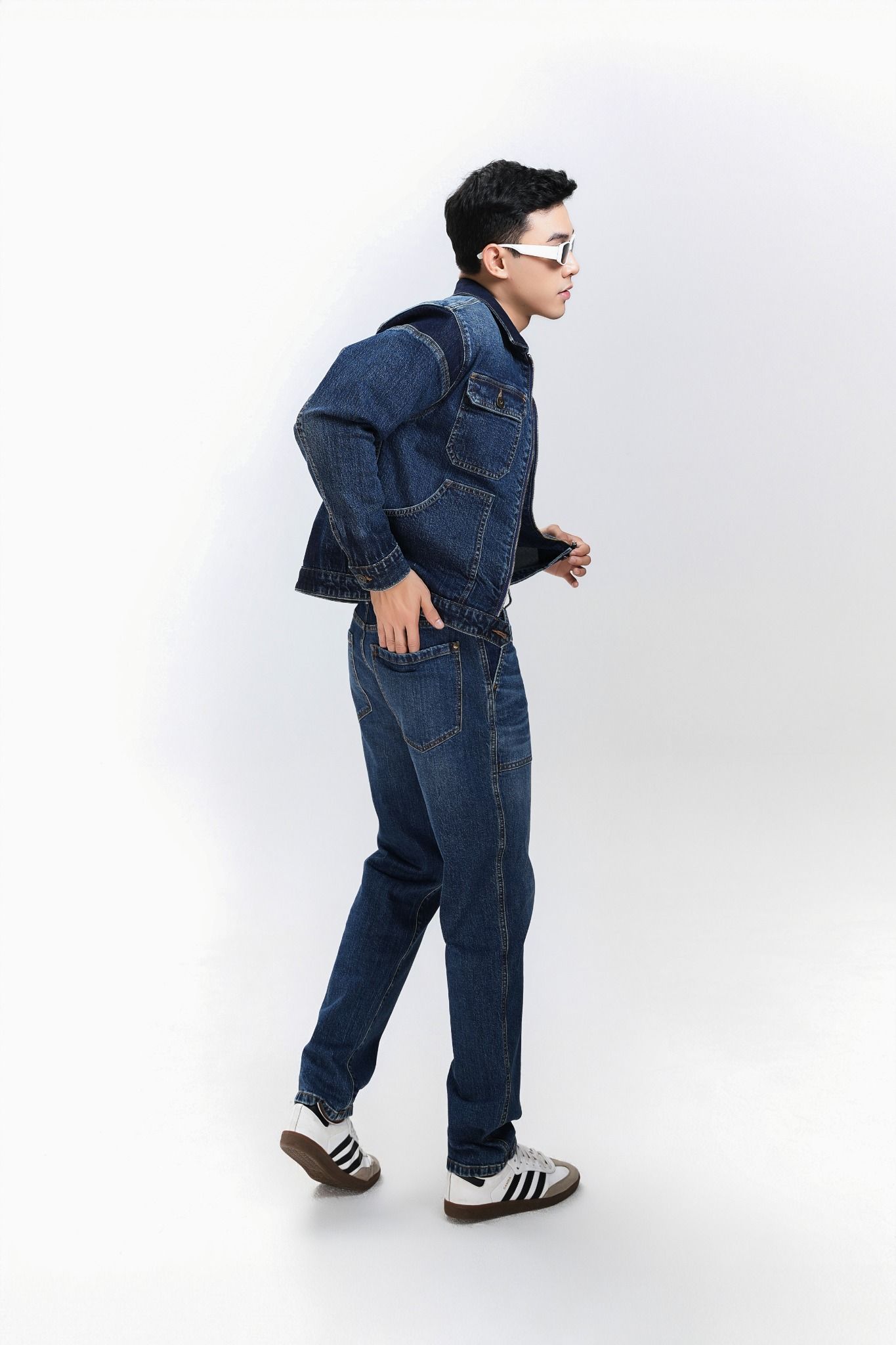 Quần Jeans Nam Dáng Đứng Túi Hộp. Men's Straight Pocket Jeans - 124MD4083F1950