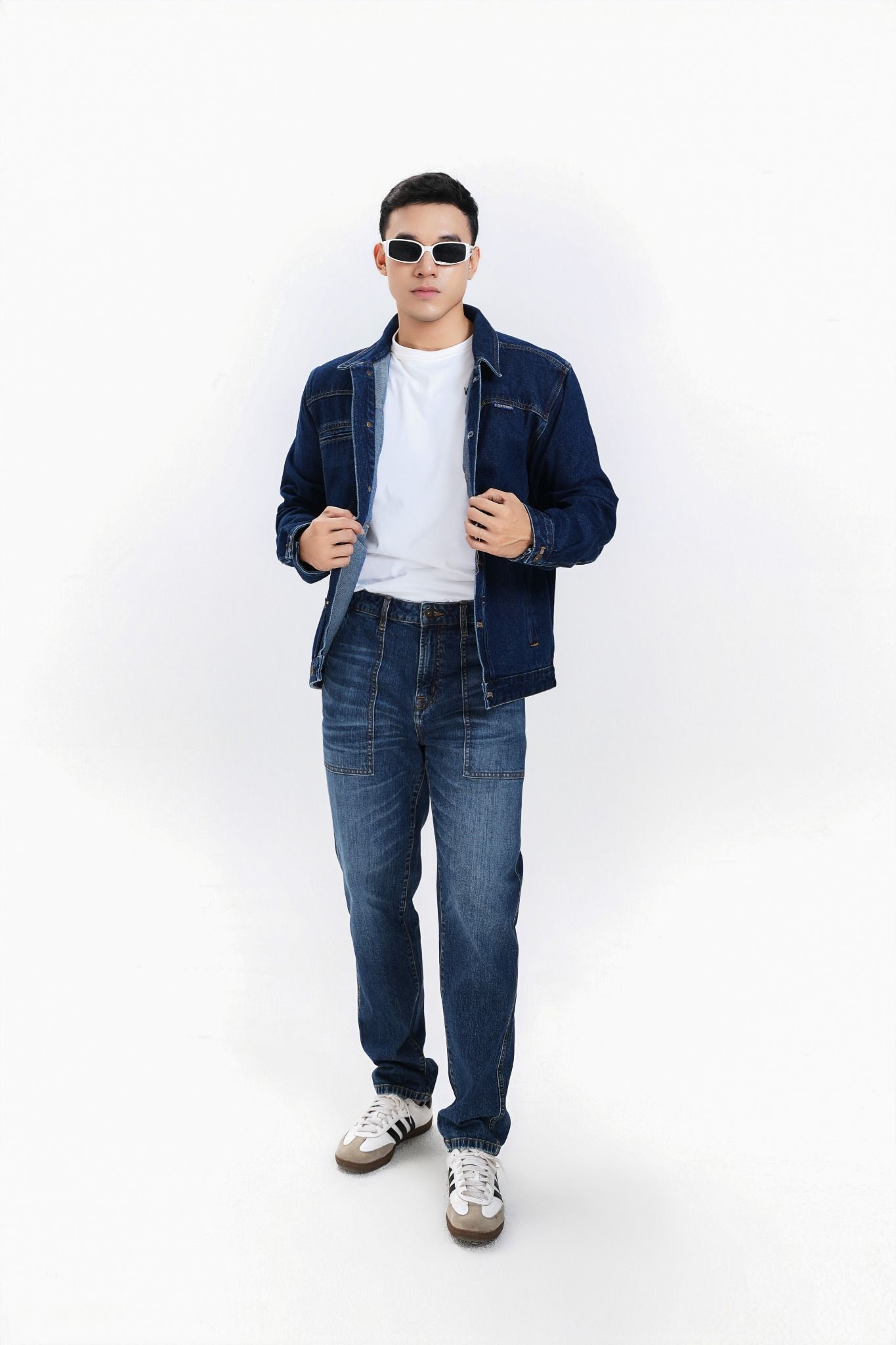 Quần Jeans Nam Dáng Đứng Túi Hộp. Men's Straight Pocket Jeans - 124MD4083F1950