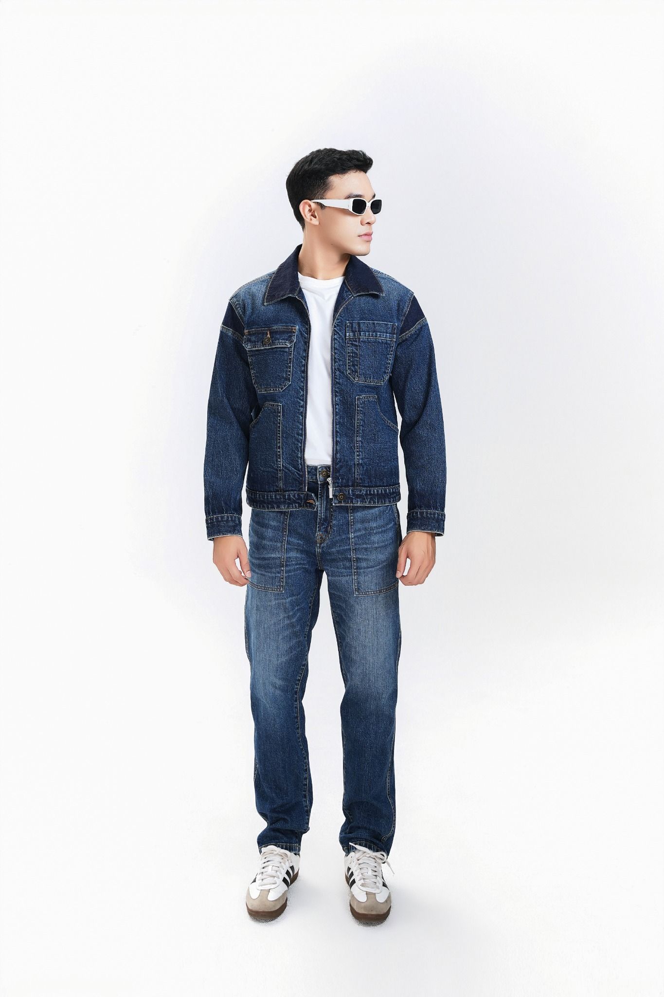 Quần Jeans Nam Dáng Đứng Túi Hộp. Men's Straight Pocket Jeans - 124MD4083F1950