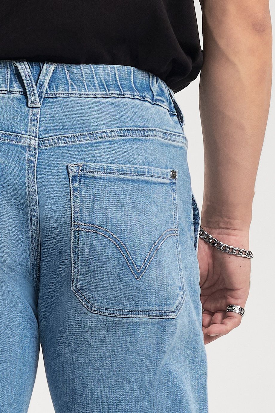 Quần Jeans Nam Dáng Jogger Lưng Thun. Elastic Waist Jogger Jeans for Men - 222MD4088F1
