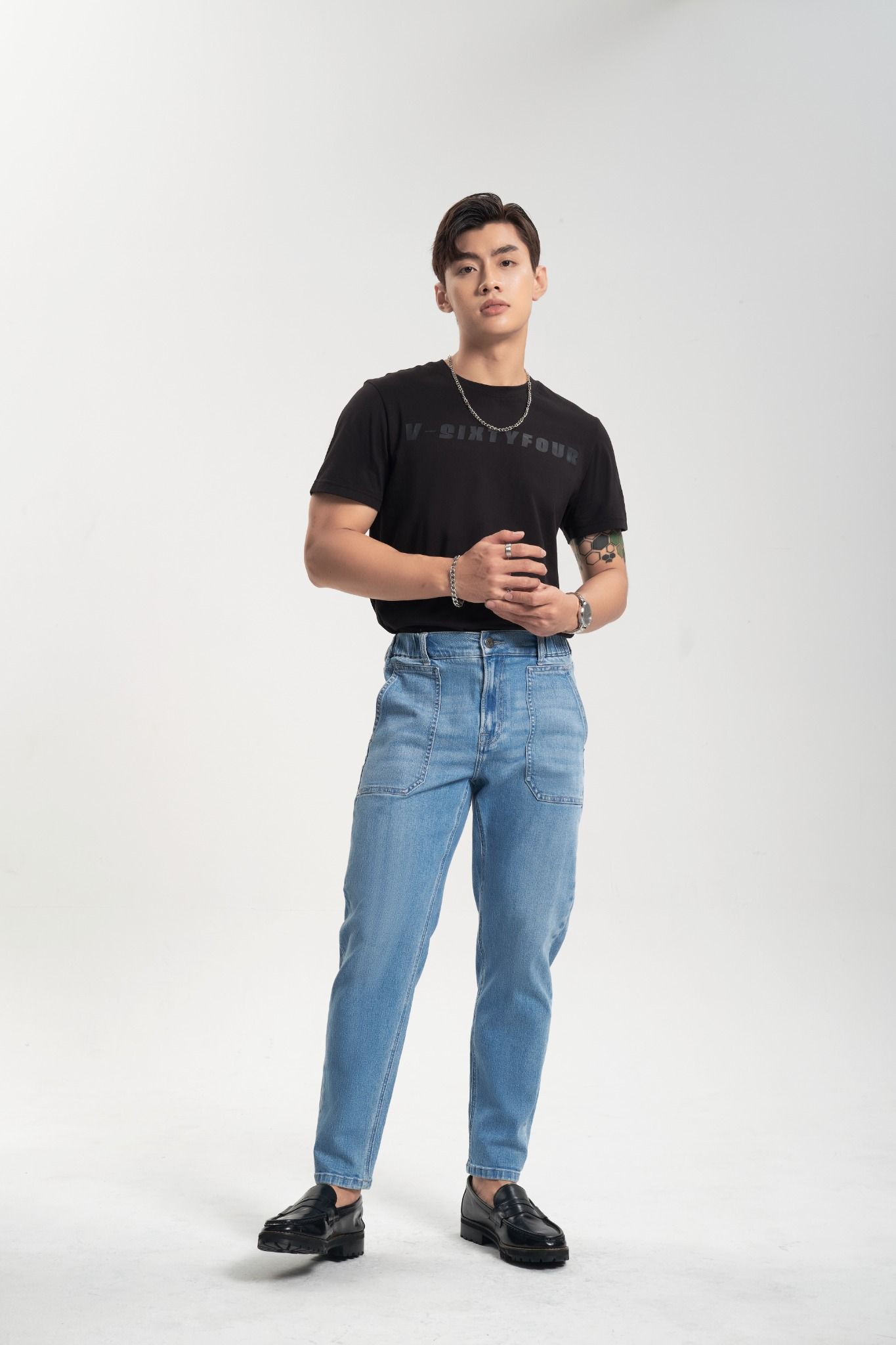 Quần Jeans Nam Dáng Jogger Lưng Thun. Elastic Waist Jogger Jeans for Men - 222MD4088F1