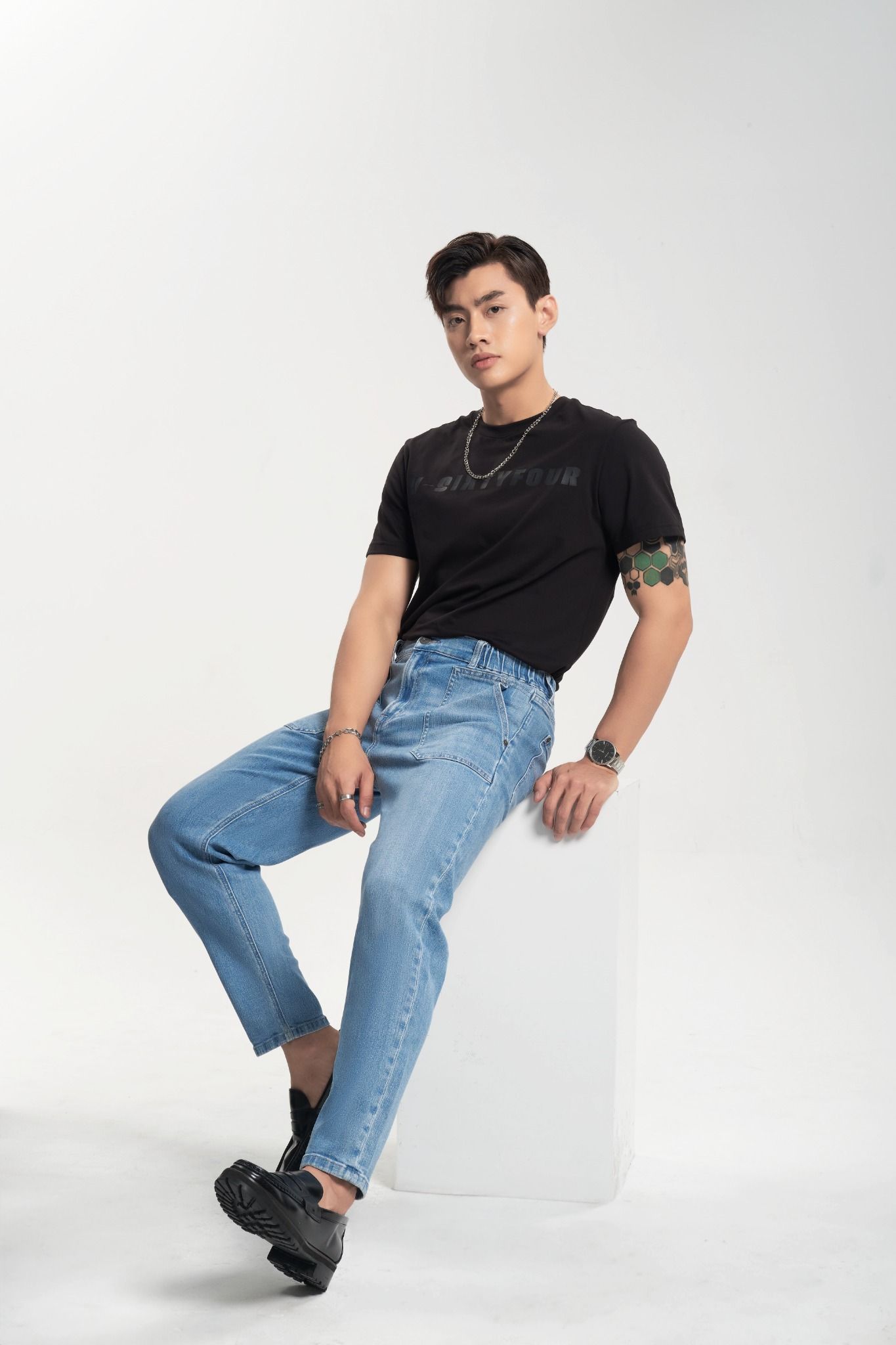 Quần Jeans Nam Dáng Jogger Lưng Thun. Elastic Waist Jogger Jeans for Men - 222MD4088F1