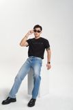 Quần Jeans Nam Dáng Relaxed Hai Màu Đậm Nhạt - Men's Relaxed Jeans in Two Dark and Light Colors. 223MD4080F1930