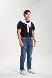 Quần Jeans Nam Dáng Rộng Relax Màu Xanh Sáng - Men's Wide-Leg Relax Fit Light Blue Jeans. 222MD4080F1930