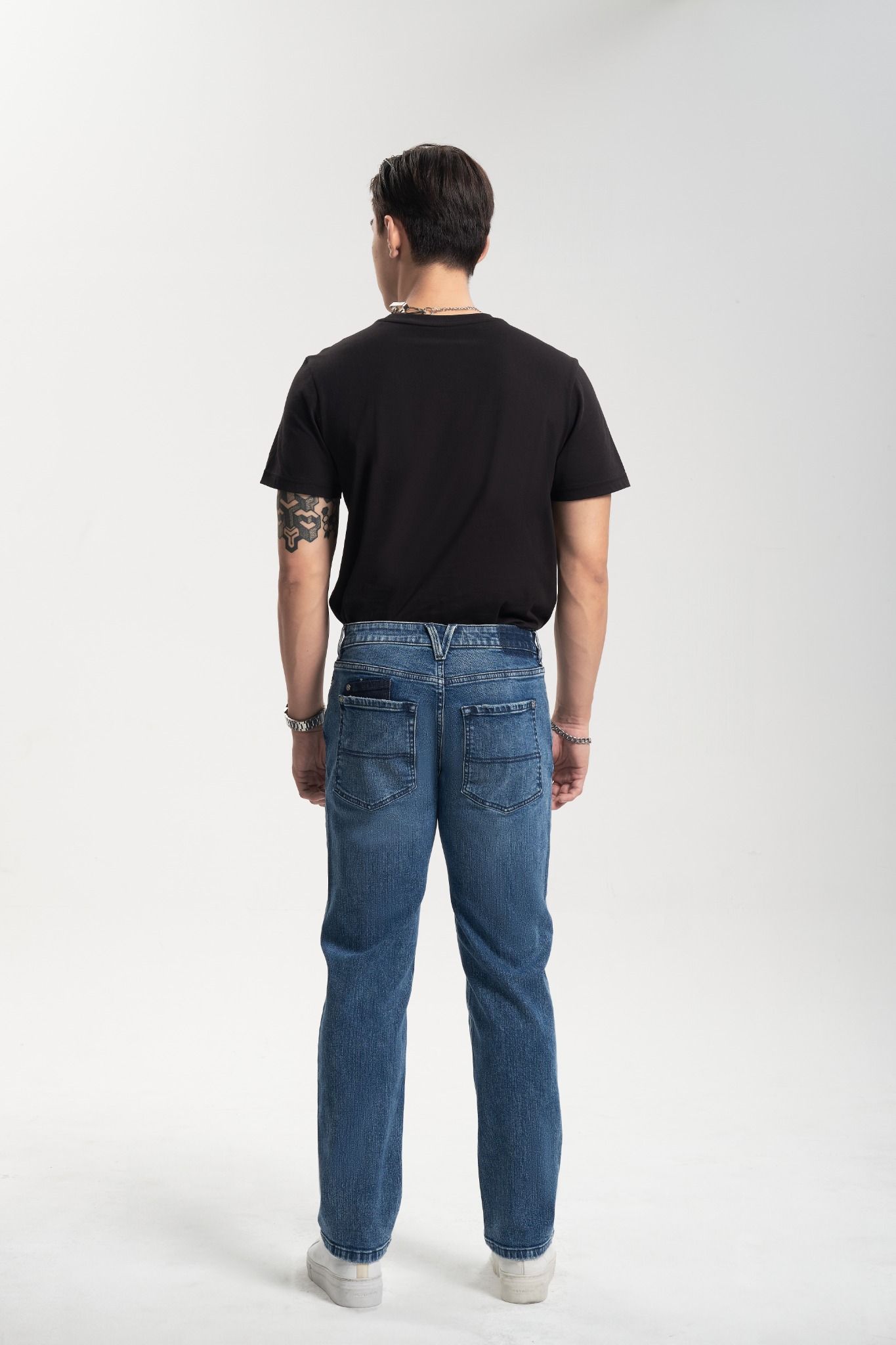 Quần Jeans Nam Dáng Rộng Relax Màu Xanh Sáng - Men's Wide-Leg Relax Fit Light Blue Jeans - 222MD4080F1