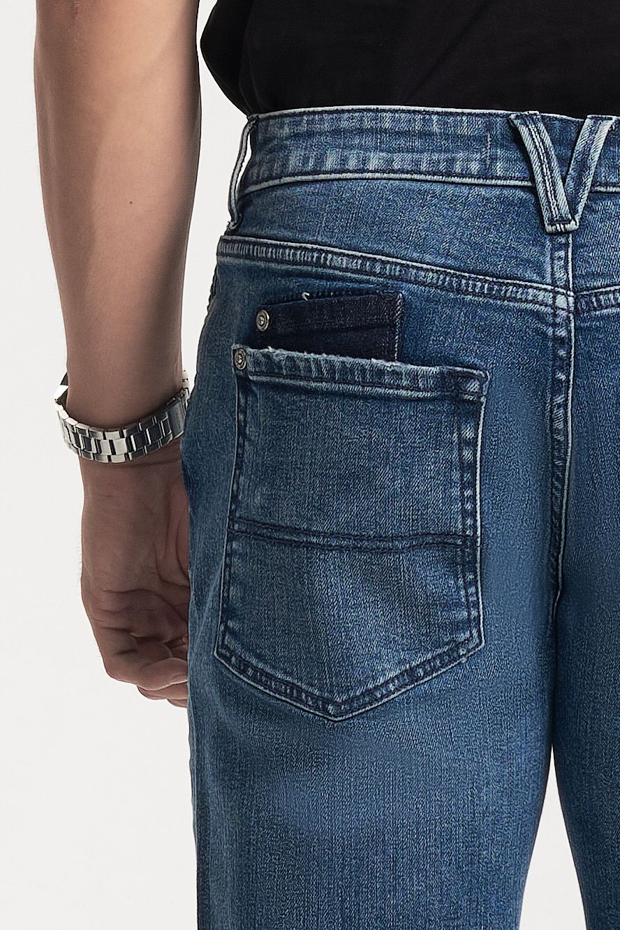 Quần Jeans Nam Dáng Rộng Relax Màu Xanh Sáng - Men's Wide-Leg Relax Fit Light Blue Jeans - 222MD4080F1