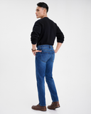 Quần Dài Nam Dáng Suông Màu Xanh Đậm. Phantom Blue Straight Jeans - 221MD3083B1950