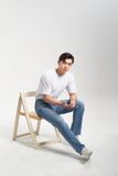 Quần Jeans Nam Màu Xanh Sáng Dáng Straight. Straight Light Blue Men's Jeans - 123MD4083B1930