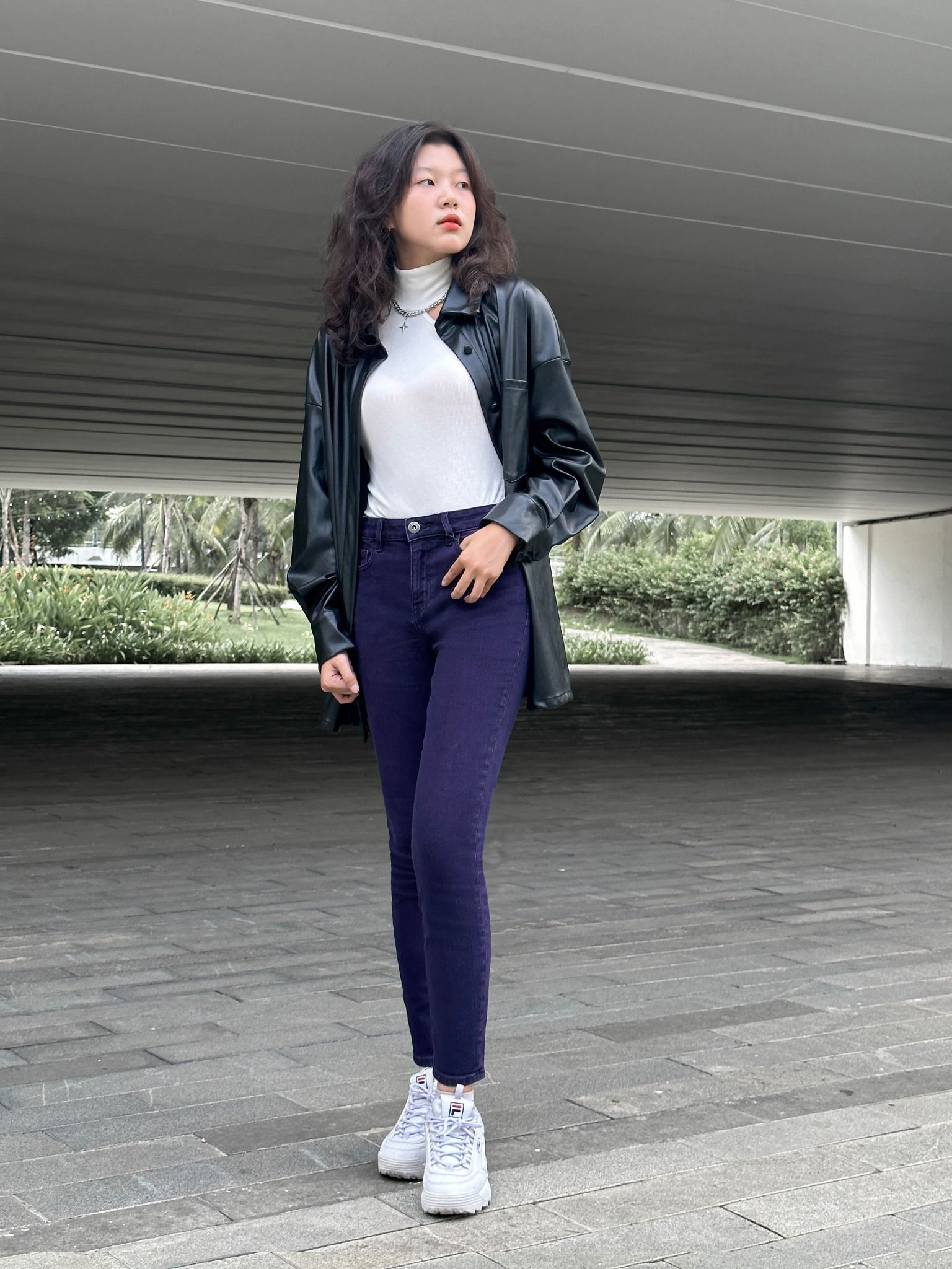 Quần Jeans Nữ Dáng Slim Fit Tím Lavender - Purple Slim Fit Jeans - 122WD2082F3