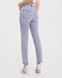 Quần Jeans Nữ Dáng Straight Phủ Hồng. Purple Pink Tint Wash Straight Jeans - 221WD1083F1510