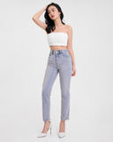 Quần Jeans Nữ Dáng Straight Phủ Hồng. Purple Pink Tint Wash Straight Jeans - 221WD1083F1510