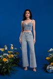 Quần Jeans Nữ Ống Loe Cắt Lai. Ice Blue Raw Cut Flare Jeans - 122WD1084B2910
