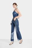Quần Jeans Nữ Ống Rộng Laser. Women's Laser Wide Leg Jeans - 123WD1085F2950