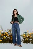 Quần Jeans Nữ Ống Rộng Màu Dark Blue - Wide Leg Dark Blue Women's Jeans. 222WD1085F1970