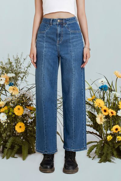 Quần Jeans Nữ Ống Rộng 