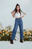 Quần Jeans Nữ Ống Rộng 