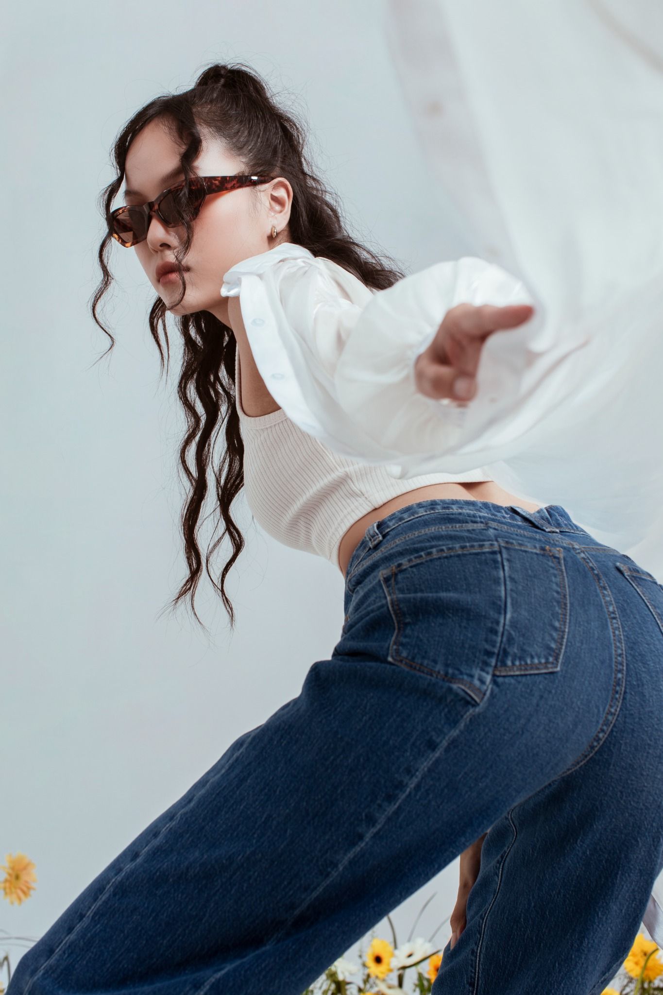 Quần Jeans Nữ Ống Rộng 