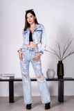 Quần Jeans Nữ Rách Dáng Relax. Relax Women's Ripped Jeans - 223WD1080F1930