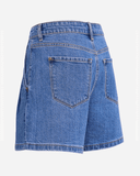 Quần Short Nữ Cạp Cao Ống Rộng. Pleated Straight Denim Shorts - 122WD2103B2950