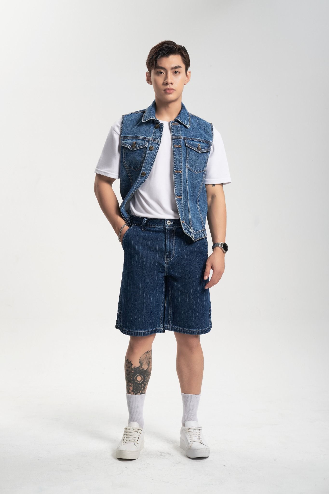 Quần Shorts Nam Kiểu Dáng Thể Thao. Shorts Denim Men's Sports - 223MD3104F1