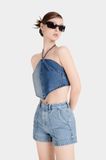 Quần Shorts Nữ Dáng Loe Màu Xanh Sáng. Light Blue Women's Flared Shorts - 223WD2104F2930