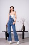 Quần Yếm Dài Ống Rộng Màu Xanh Sáng. Light Blue Wide Leg Overalls - 223WD1133F1930