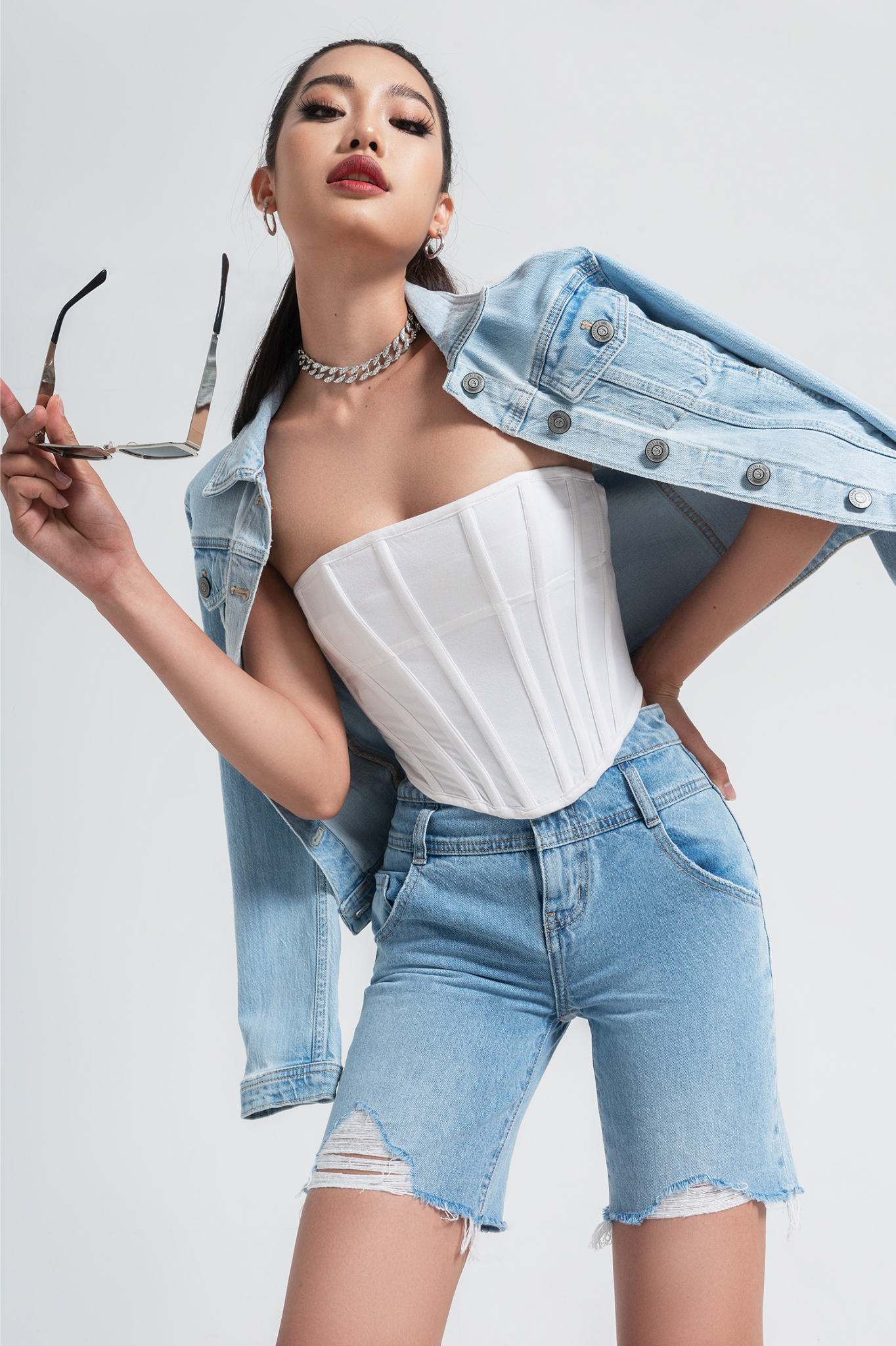 Quần Short Nữ Biker Lưng Phá Cách - 121WD1102F1