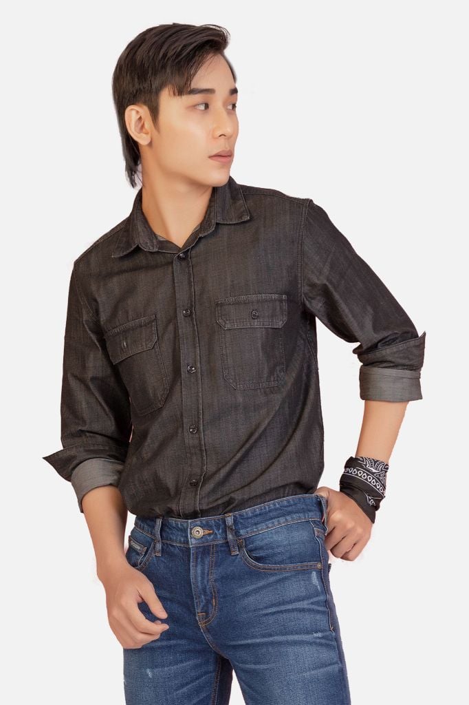 Áo sơ mi nam dáng rộng - 120MD4034P1