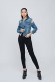 Aó Khoác Denim Nữ Hở Vai. Cut-out Denim Jacket - 319WD1044A4950