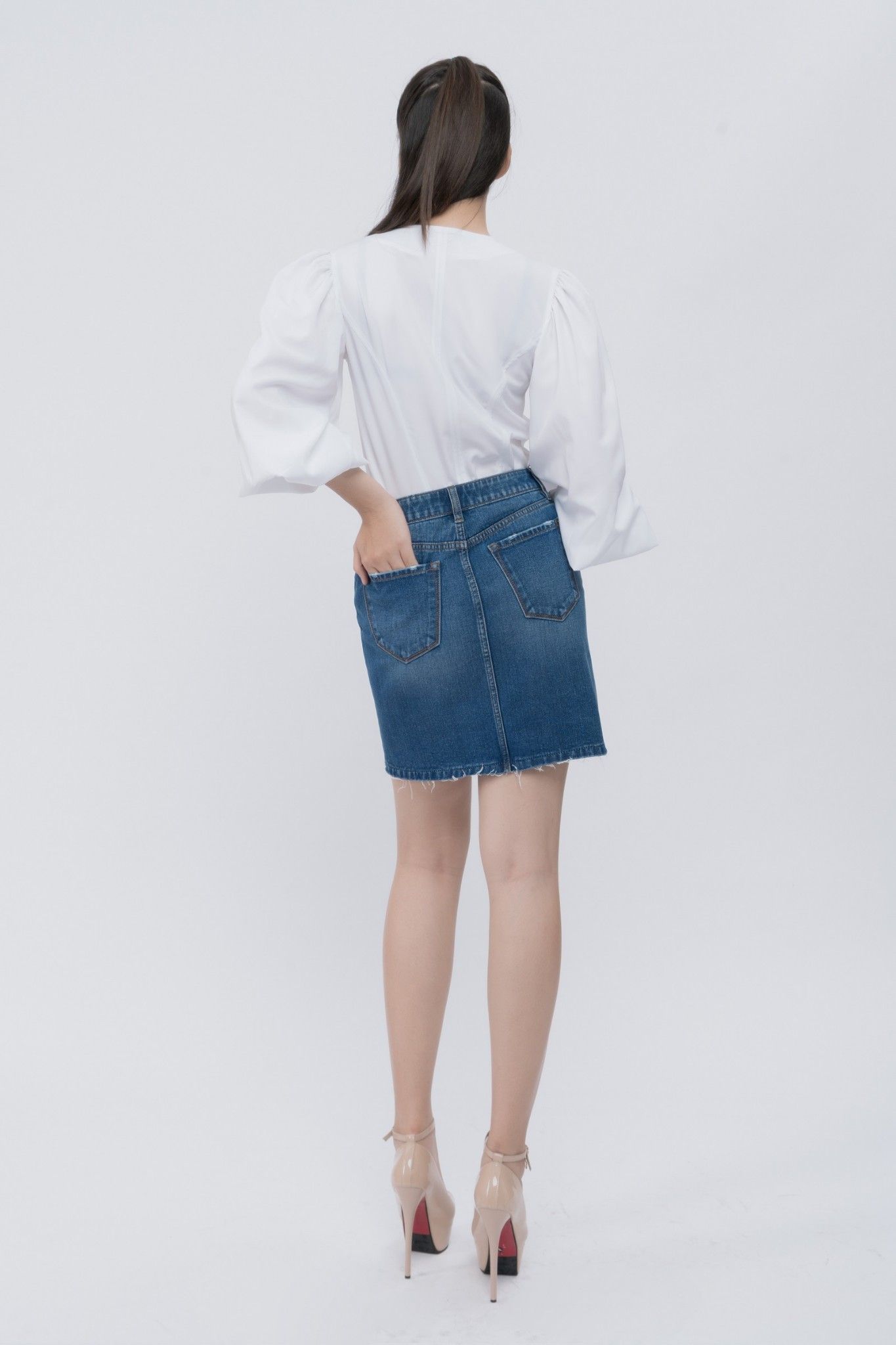 Chân váy jean dáng ôm - 319WD2113B1