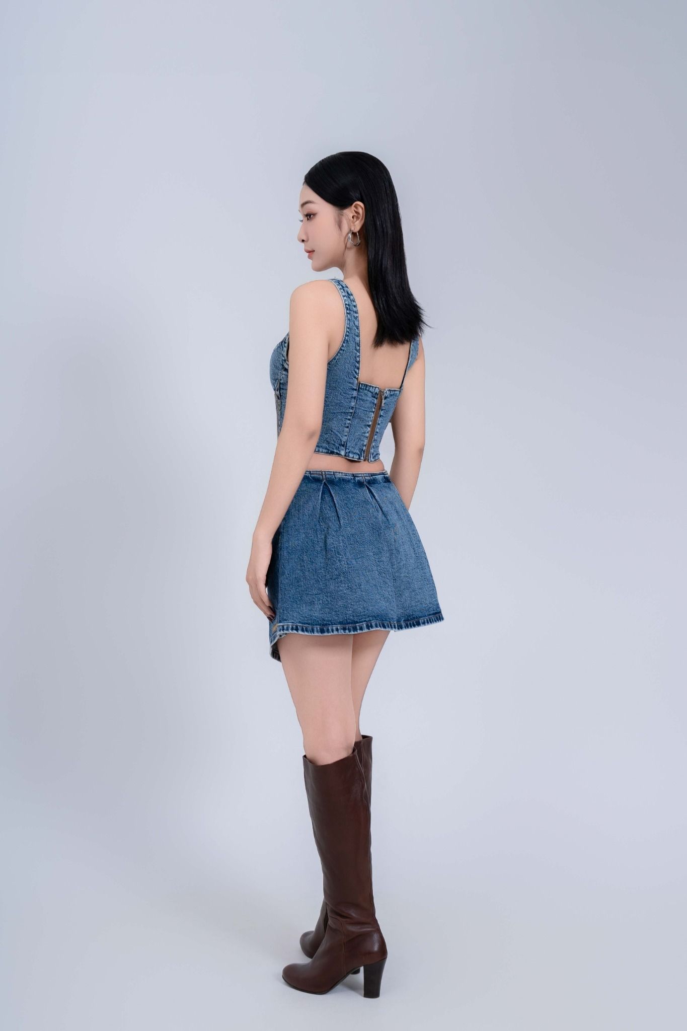 Áo Kiểu Nữ Dáng Croset Cúp Ngực Xếp Ly Gợn Sóng - Women's Pleated Wave Corset Top - 124WD1015F2950