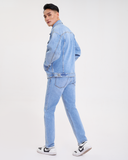 Quần Jeans Nam Dáng Suông Màu Xanh Sáng. Sky Blue Wash Straight Jeans - 122MD4083B1930