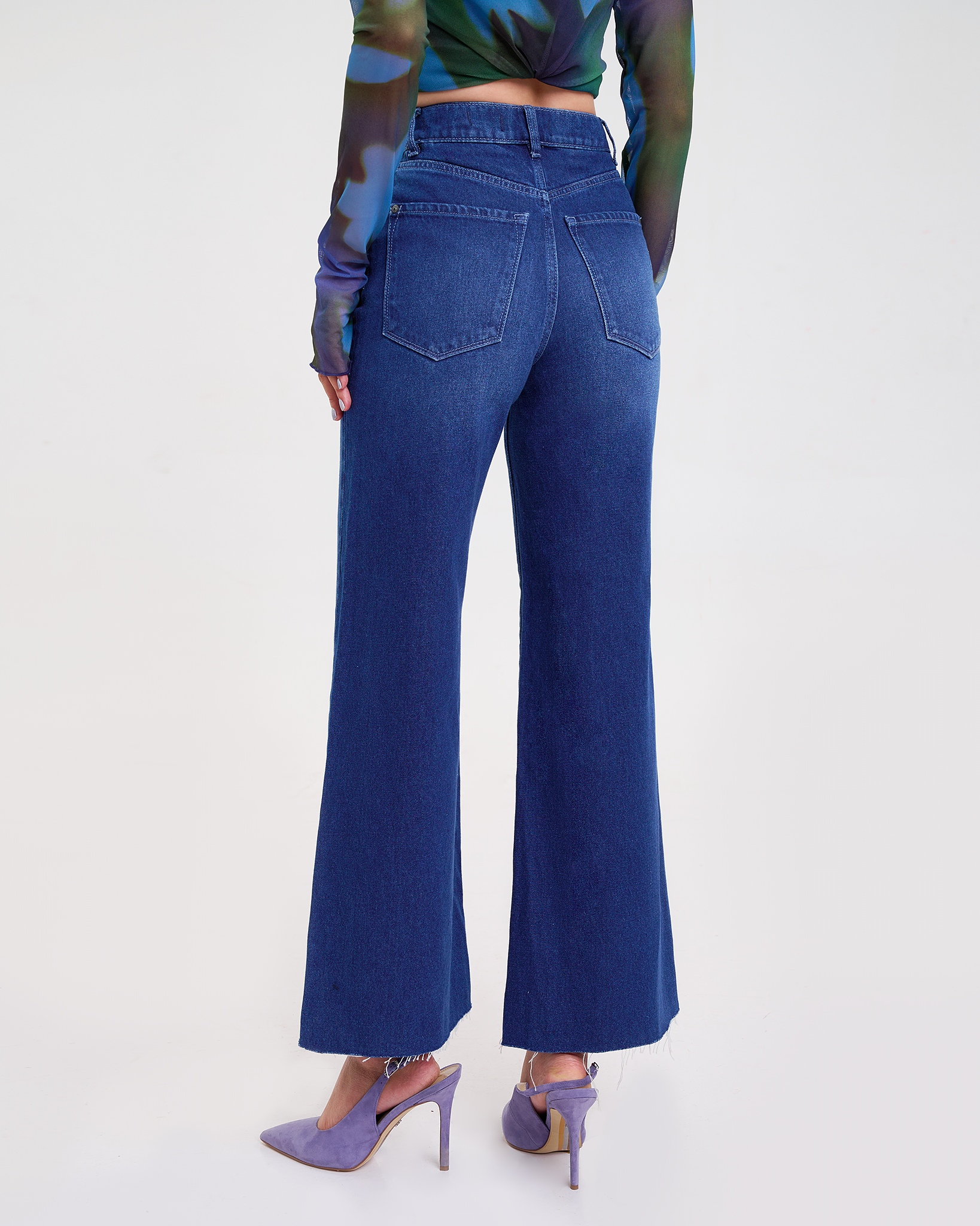 Quần Jeans Nữ Xanh Sapphire Dáng Loe Rộng. Sapphire Blue Super Flared Jeans - 221WD2084B3950