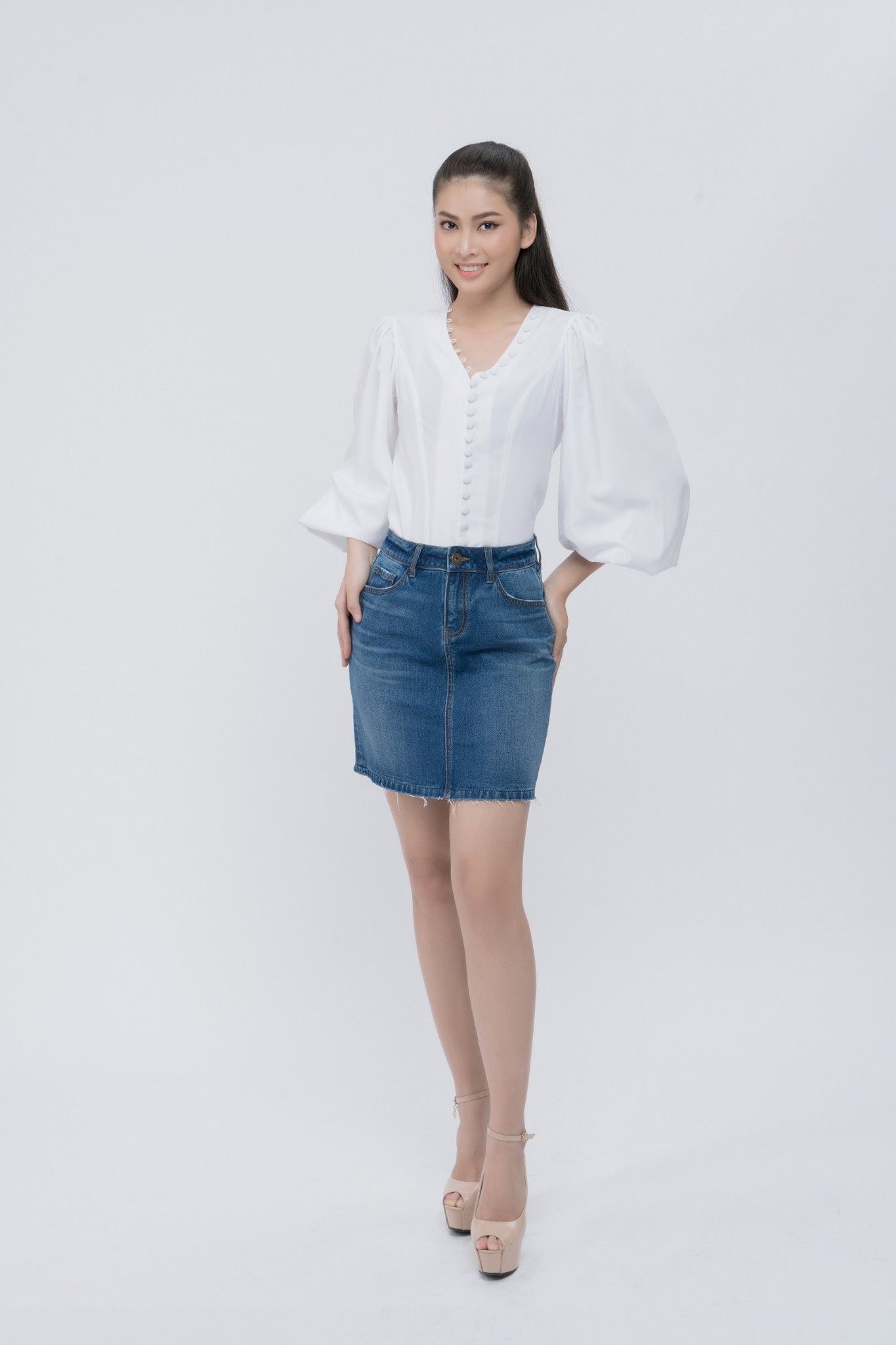 Chân váy jean dáng ôm - 319WD2113B1