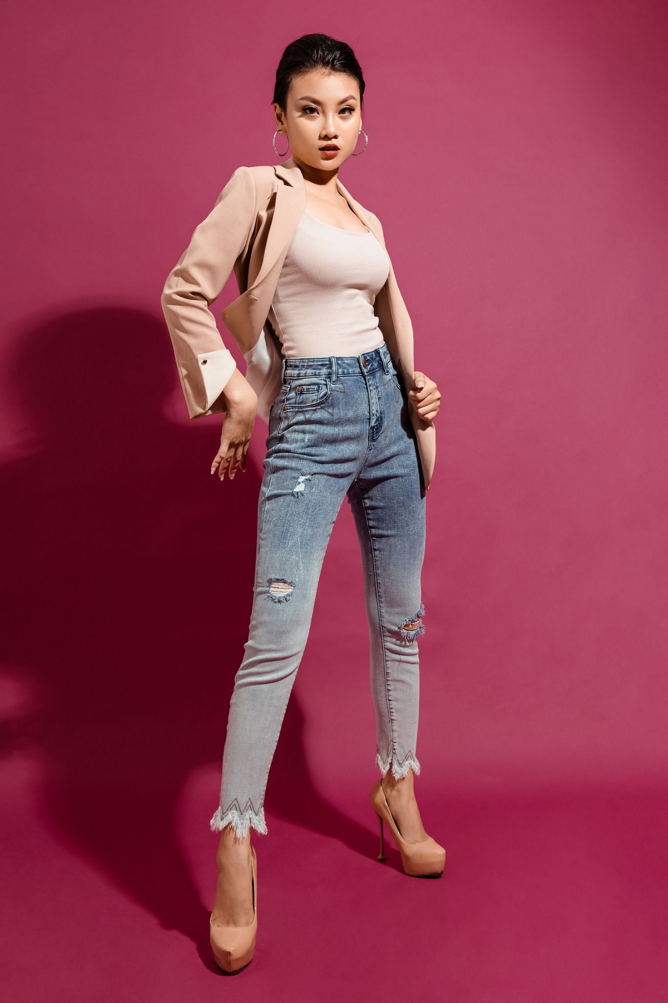 Quần jean nữ dáng skinny - 120WD2091F1