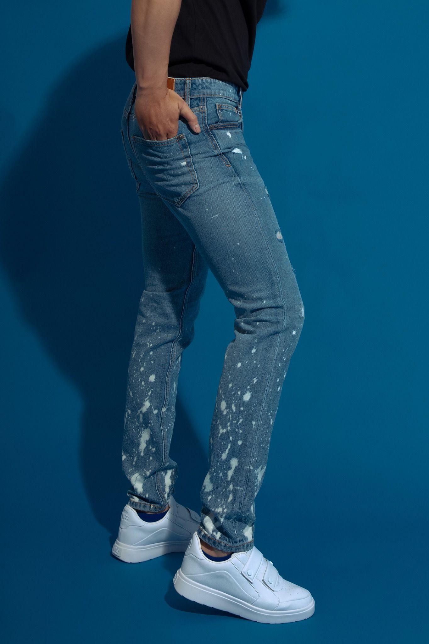 Quần jeans nam dáng straight - 120MD4082A1